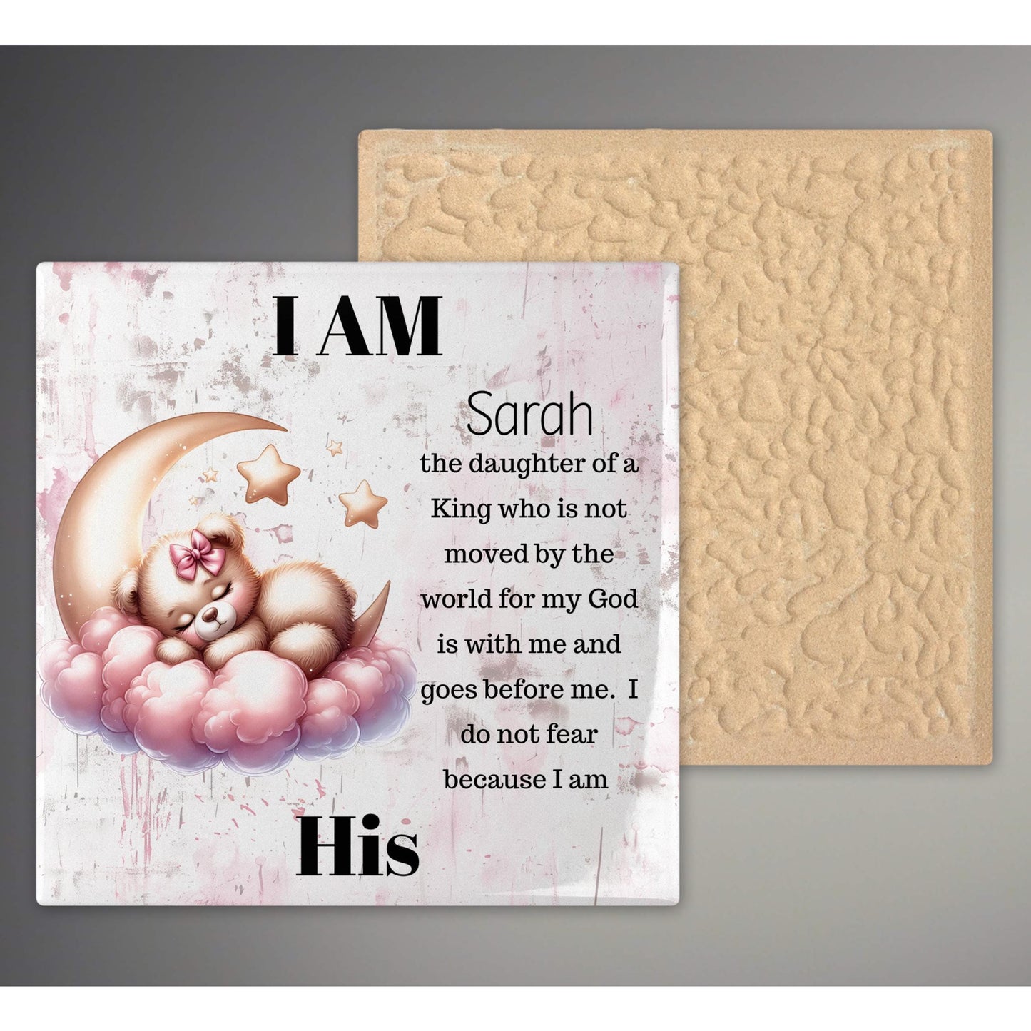 I Am the Daughter of a King Wall Art, Personalized Baby Gift, Baptism Gift, Christian Nursery Decor, Dedication Gift Idea, Ceramic Tile