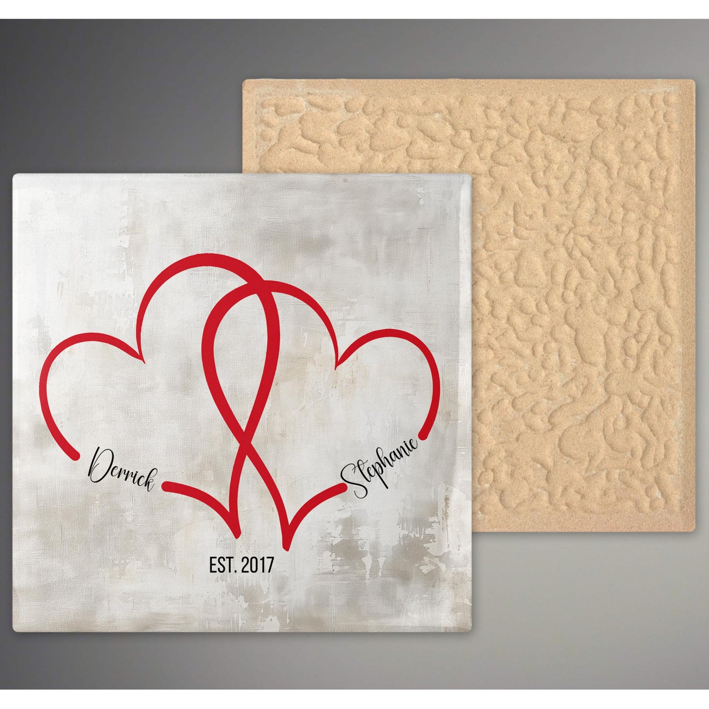 Tile Art | Custom Ceramic Art Tile | Interlocking Hearts | Perfect Personalized Gift for Couples | Gift for Her | Valentine Gift | Wall Art