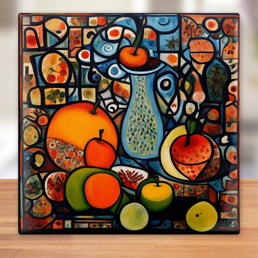 Food Art - Modern Abstract Print for Kitchen - Vibrant Ceramic Tile Art -  Perfect for Housewarming Gift