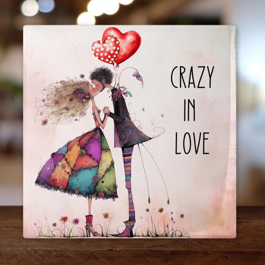Valentines Day Wall Art | Handcrafted Ceramic Tile | Home Decor | Gallery Wall Hanging | Gift for Couples | Valentine's Gift