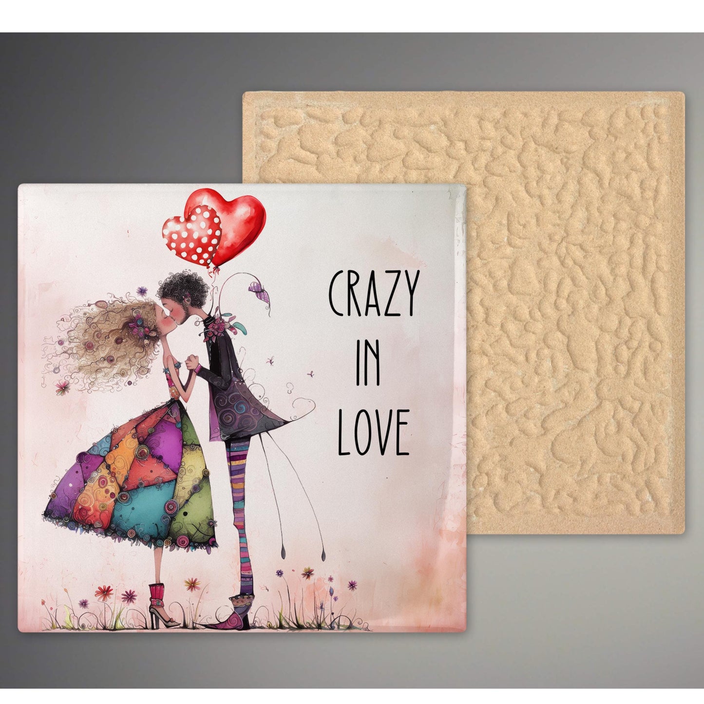 Valentines Day Wall Art | Handcrafted Ceramic Tile | Home Decor | Gallery Wall Hanging | Gift for Couples | Valentine's Gift
