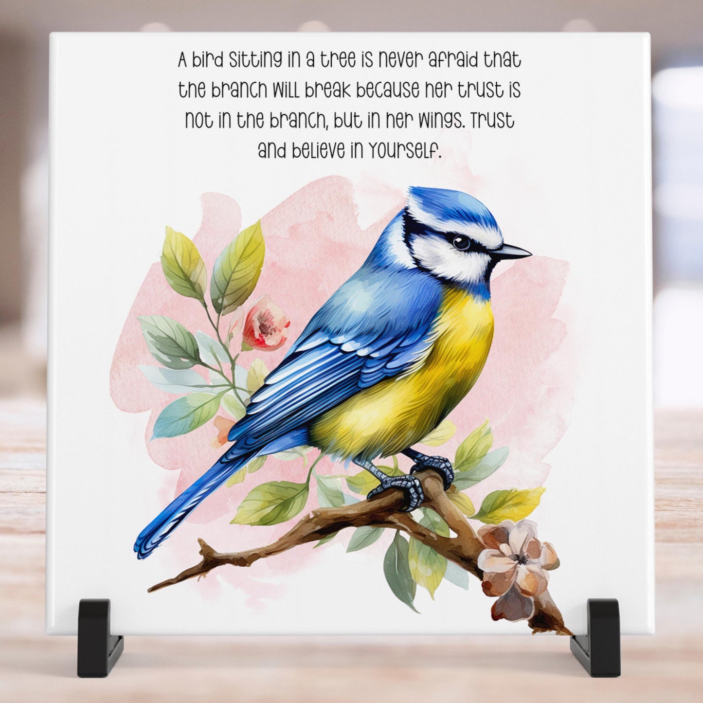 Art - Ceramic Tile  Beautiful Birds -  Motivational Wall Art for Bird Lovers  Inspirational Home Decor Gift, Kitchen Art, Bathroom Art