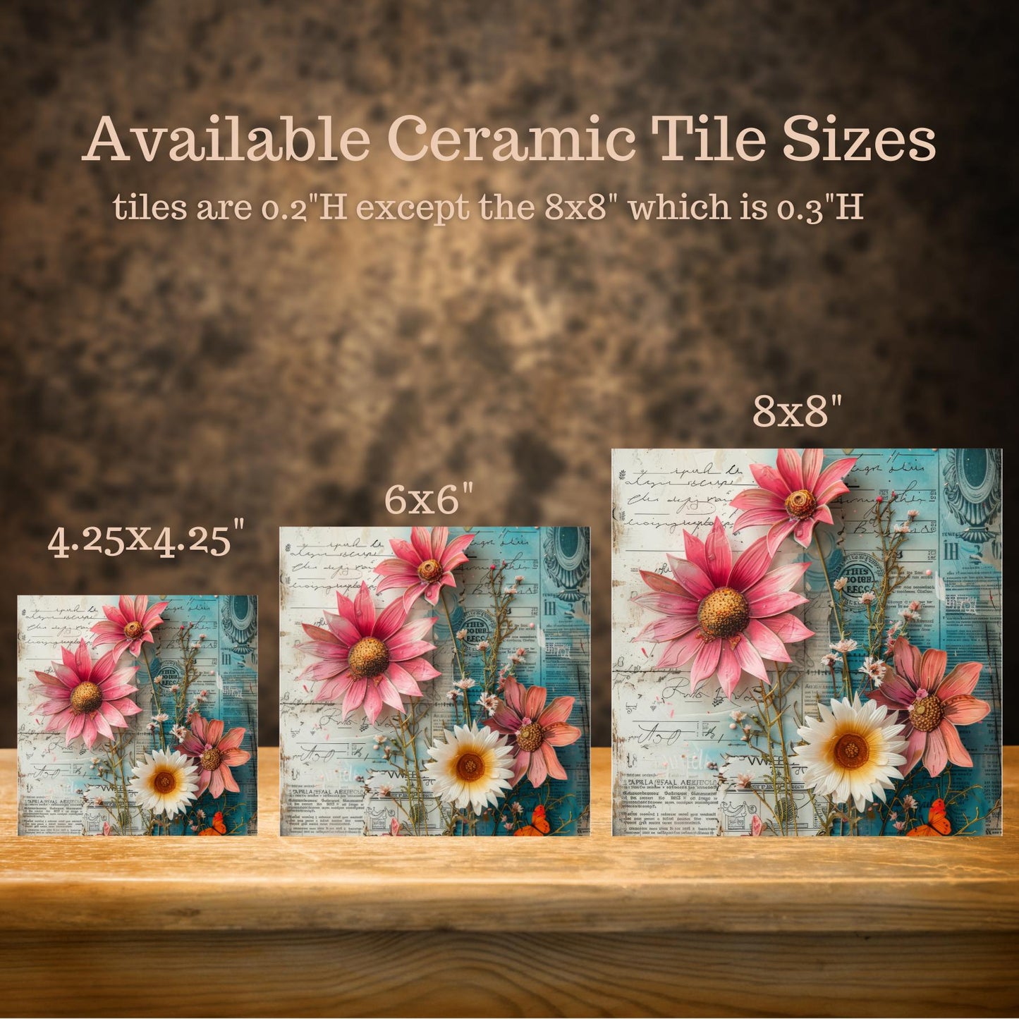 Farmhouse Sunrise Ceramic Tile, Stained Glass Style Wall Art for Unique Home Decor, Nature Inspired Gift for Garden Lovers