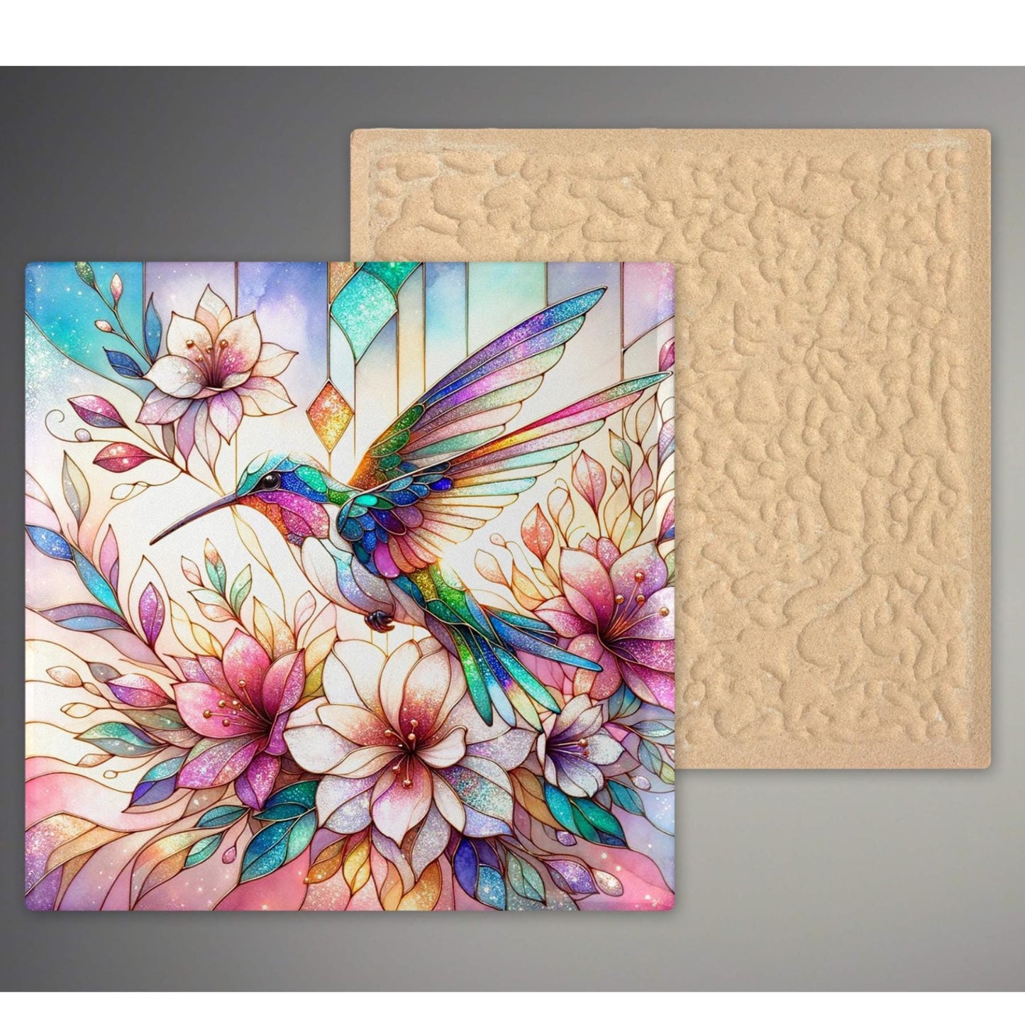 Ceramic Art Tile, Vibrant Hummingbird Home Decor, Stunning Art Deco Ceramic for Unique Gifts