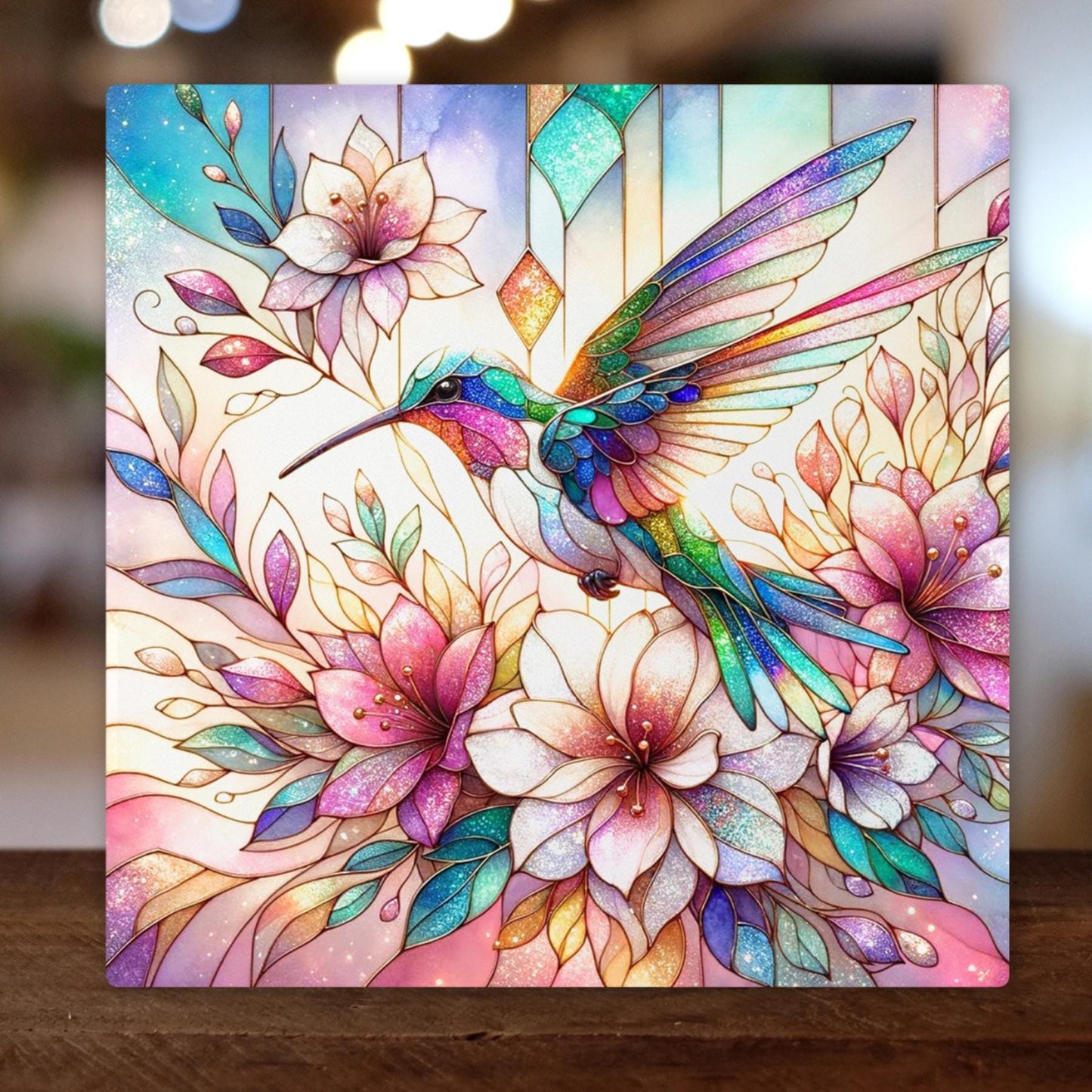 Ceramic Art Tile, Vibrant Hummingbird Home Decor, Stunning Art Deco Ceramic for Unique Gifts