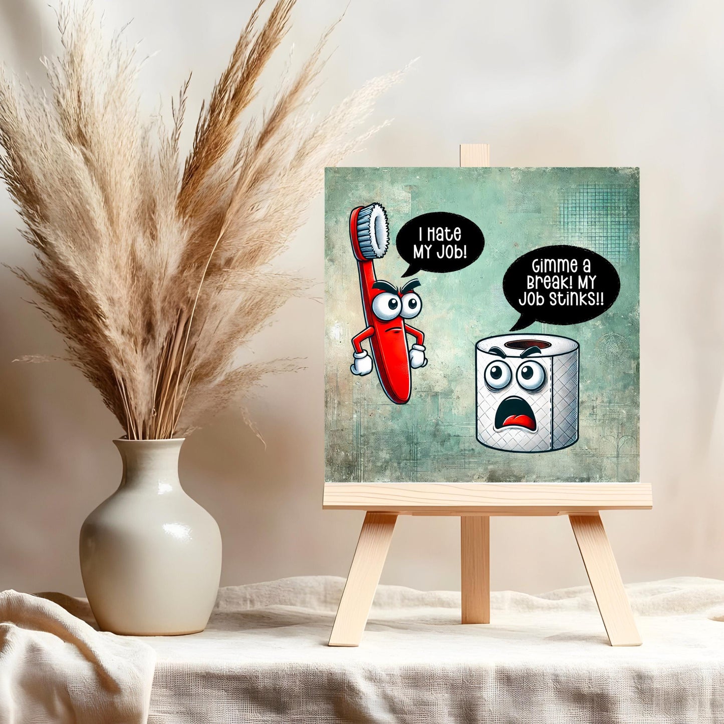 I Hate My Job Funny Art Tile