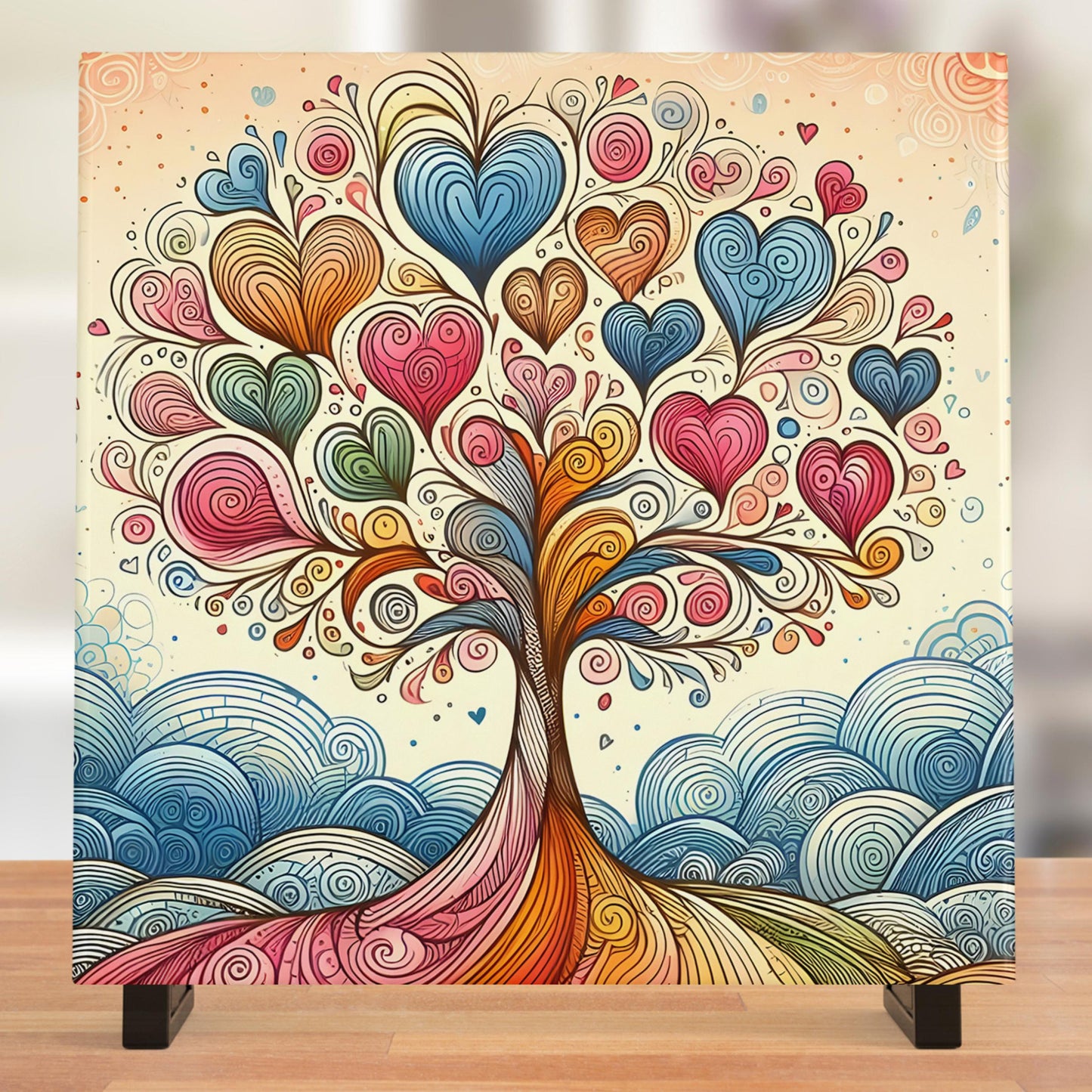 Heart Tree Wall Art, Whimsical Heart Decor for Valentine's Day, Unique Love Gift for Him or Her