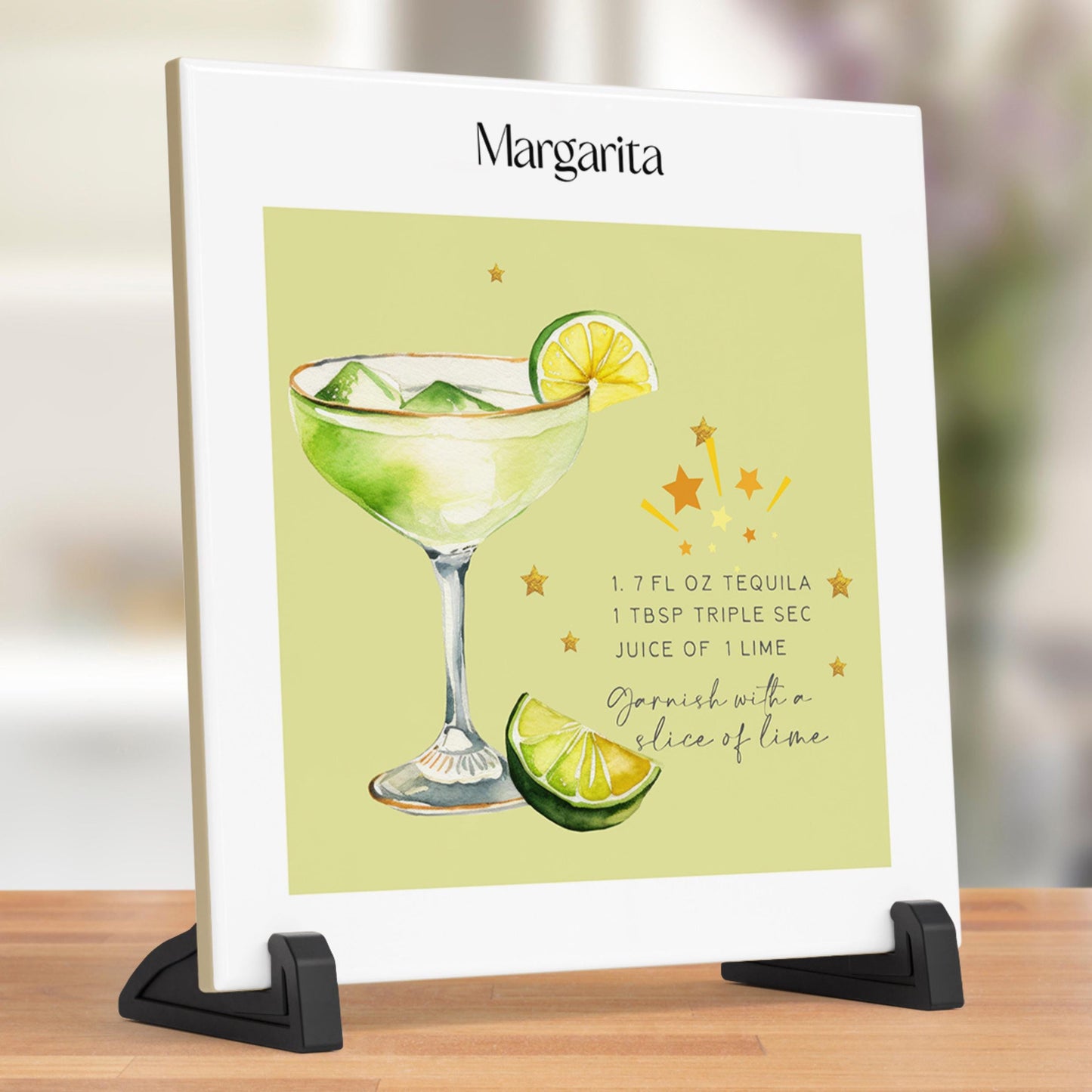 Cocktail Poster - Margarita Art Print - Sophisticated Cocktail Poster -  Wedding Signature Drink Sign -  Retro Wall Art - Minimalist Decor