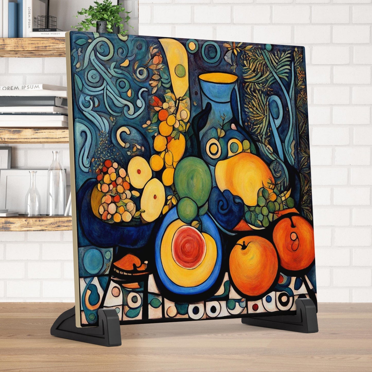Food Art - Modern Abstract Print for Kitchen - Vibrant Ceramic Tile Art -  Perfect for Housewarming Gift