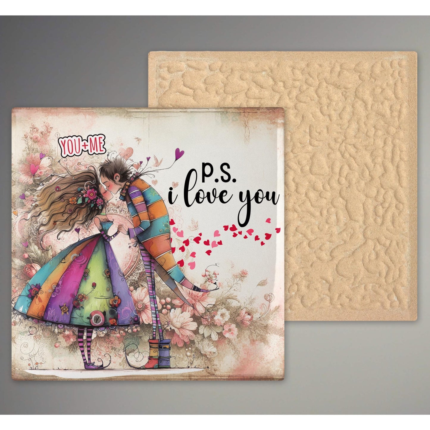 Ceramic Tile Art | Playful Valentine's Wall Art Print | Adorable Home Decor | Thoughtful Gift for Couples | Romantic Wall Decor