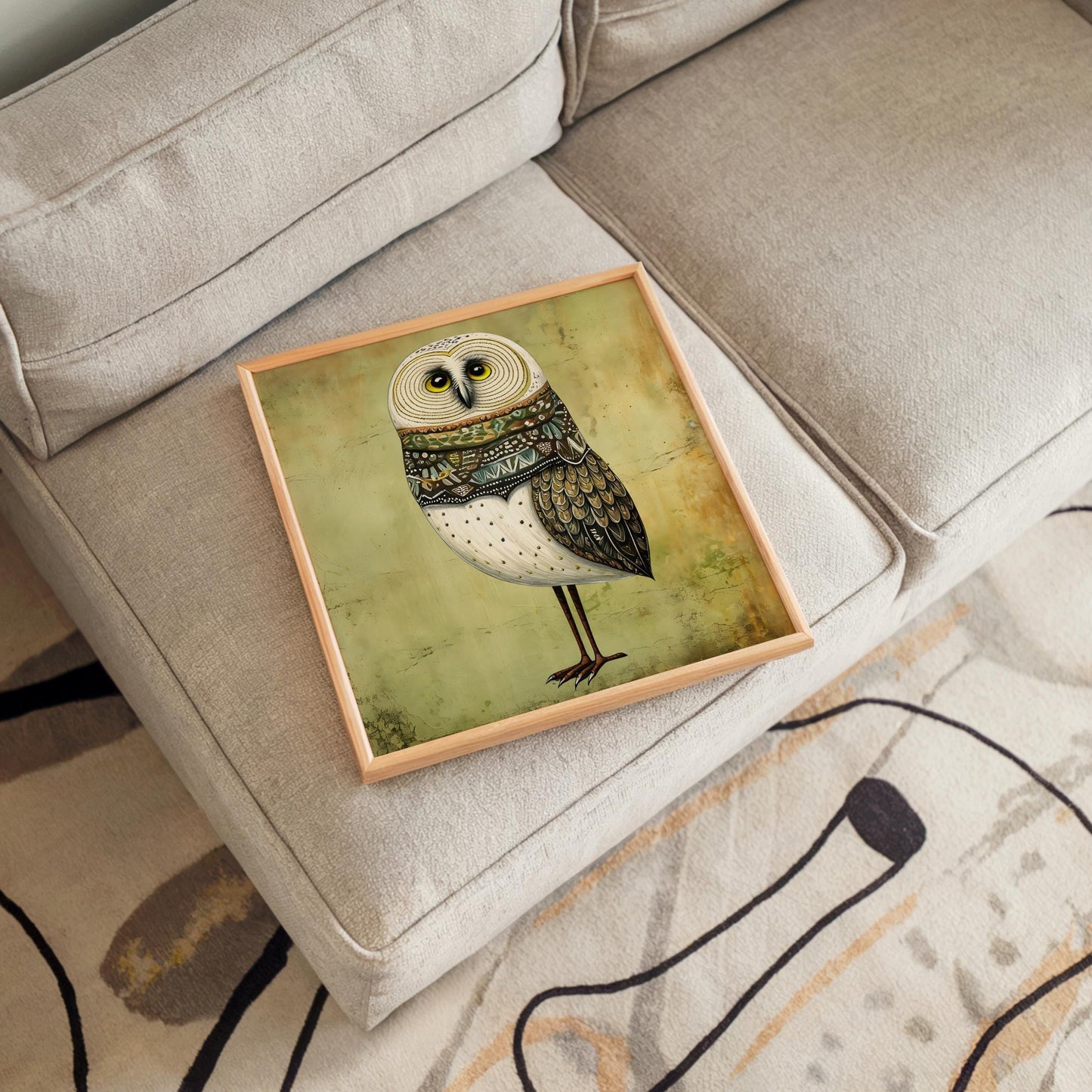 Owl Art Ceramic Tile | Bird Art | Boho | Nature Inspired Wall Hanging | Whimsical Home Decor | Gift For Her | Forest Animals Gift