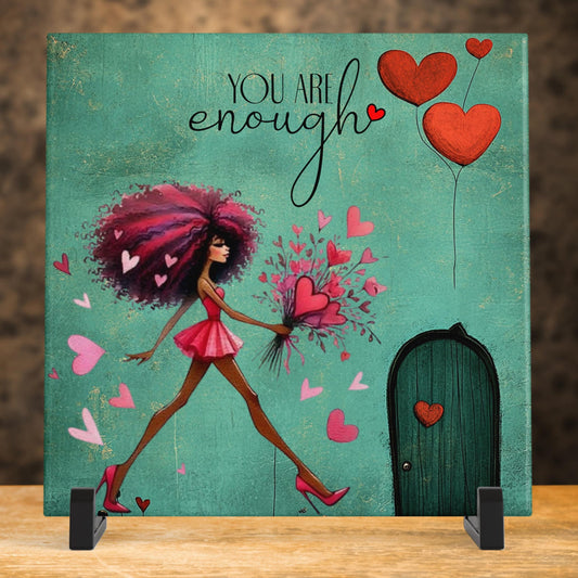 Self Love Ceramic Art Tile You Are Enough