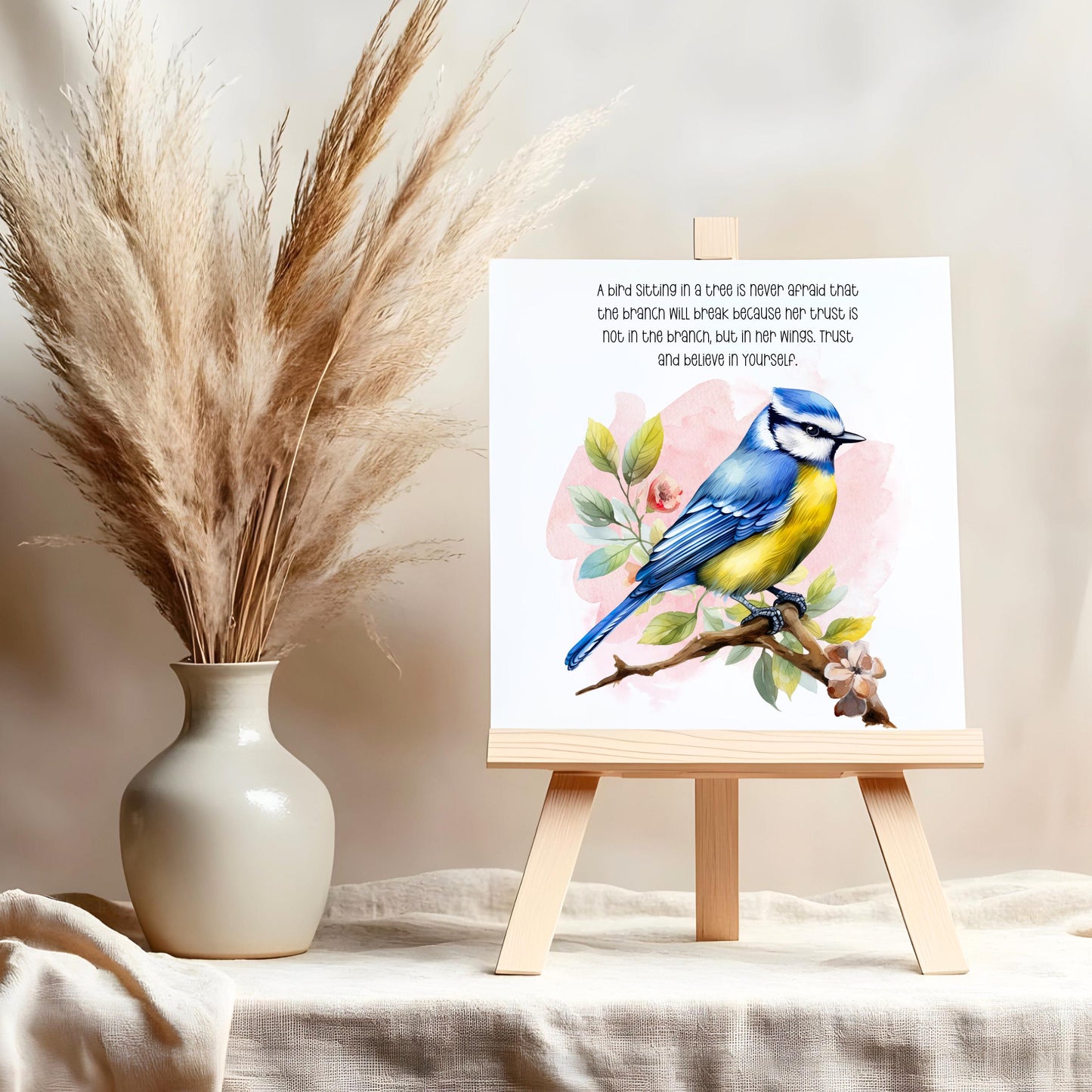 Art - Ceramic Tile  Beautiful Birds -  Motivational Wall Art for Bird Lovers  Inspirational Home Decor Gift, Kitchen Art, Bathroom Art