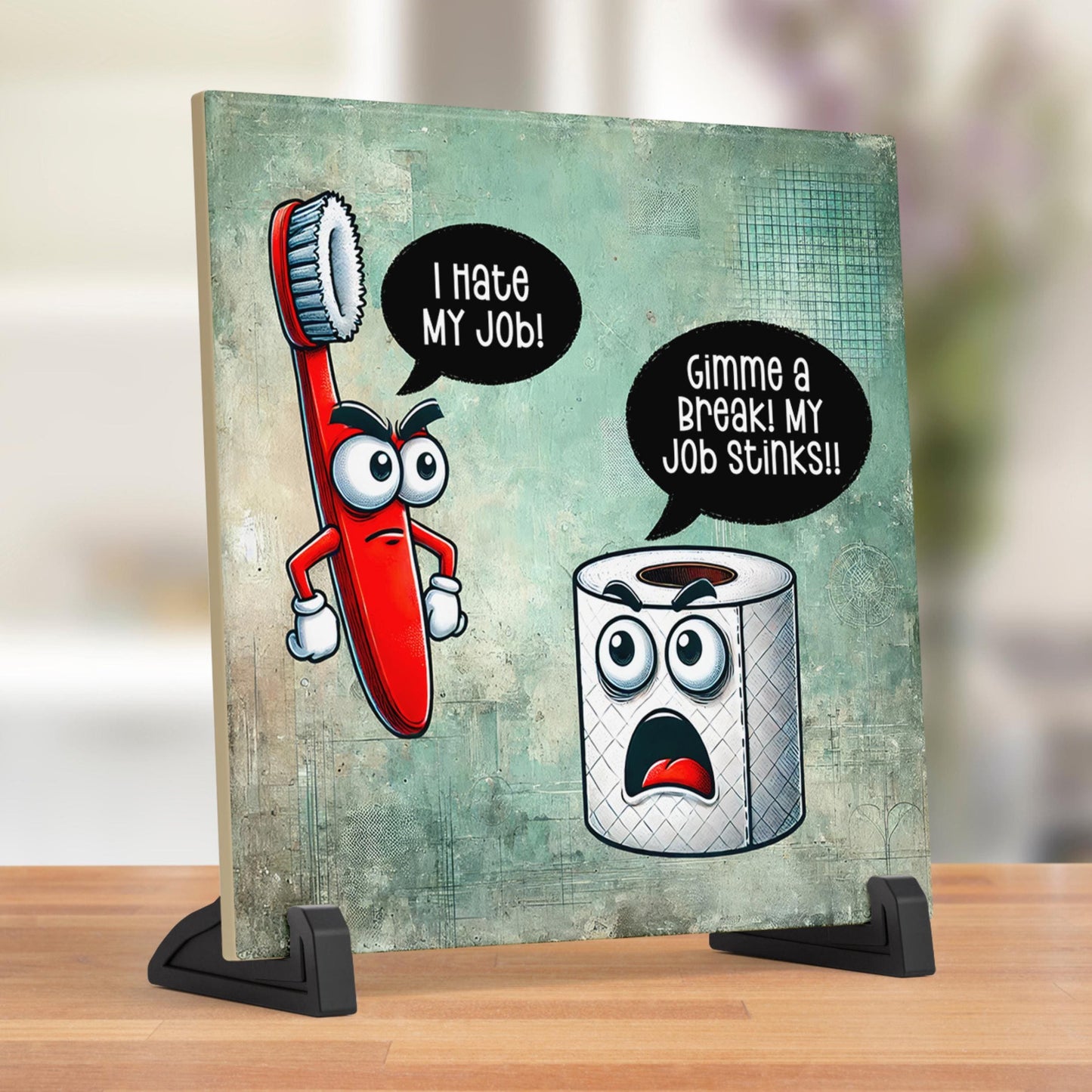 I Hate My Job Funny Art Tile