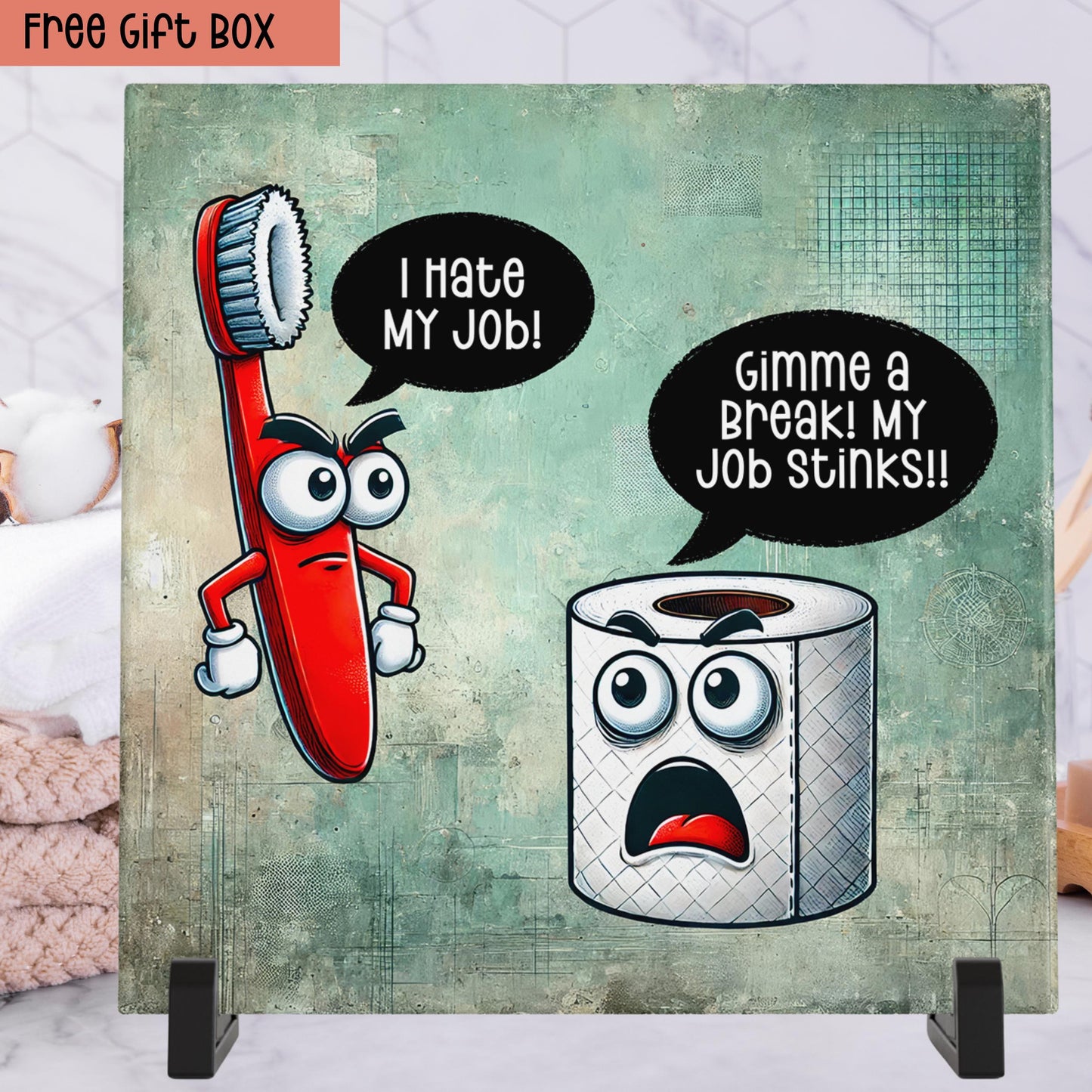 I Hate My Job Funny Art Tile