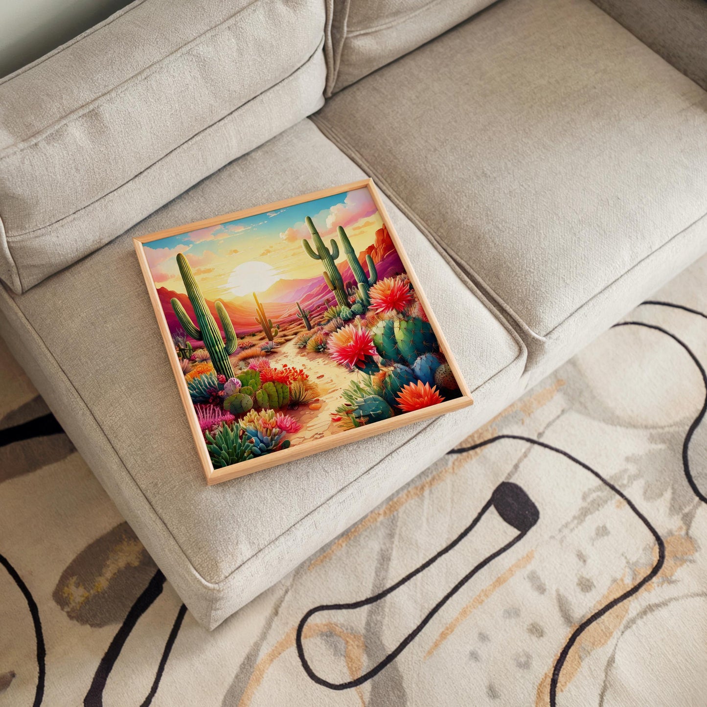 Desert Art Ceramic Tile, Handmade Ceramic Wall Decor for Unique Home Accent, Perfect Nature Inspired Gift