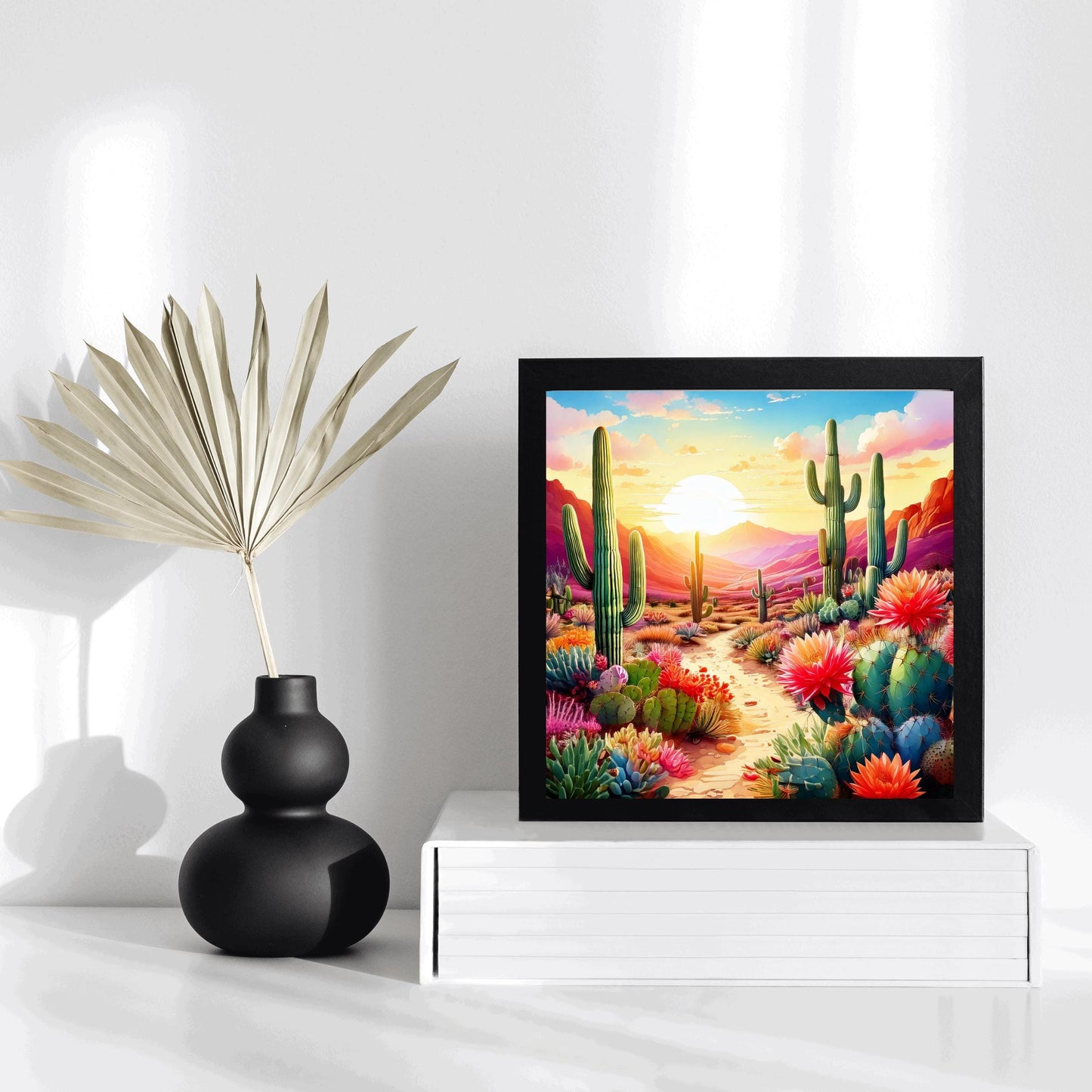 Desert Art Ceramic Tile, Handmade Ceramic Wall Decor for Unique Home Accent, Perfect Nature Inspired Gift