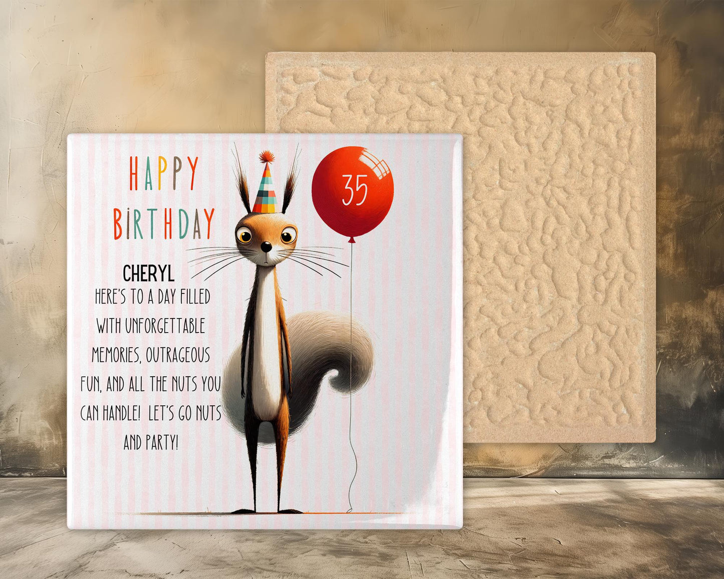 Quirky Birthday Greeting Ceramic Tile | Whimsical Friend Birthday Gift | Personalized Gift | Funny Birthday Gift