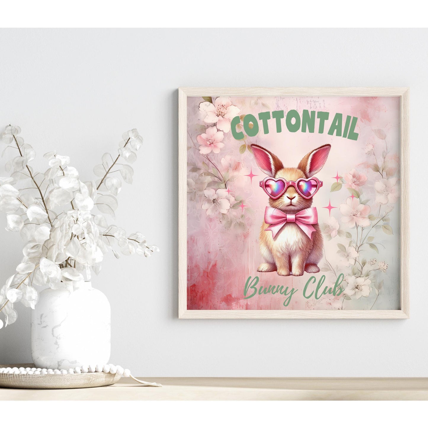 Easter Bunny Art Ceramic Tile | Rabbit Art | Ceramic Wall Tile | Spring Decor | Cottontail Bunny Club | Trivet Spoon Rest Available