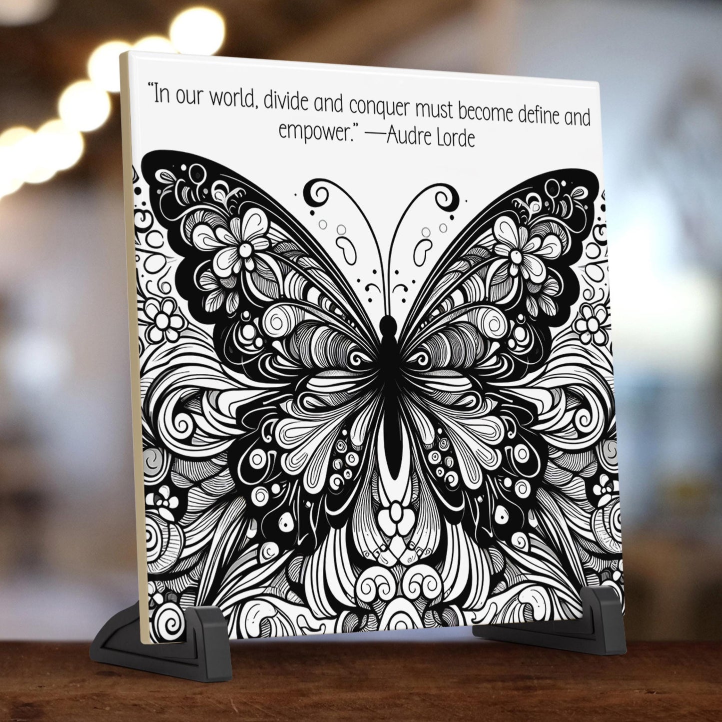 Inspirational Art | Define and Empower Audre Lorde Quote | Motivational  Wall Decor | Activist | Social Justice | Butterfly Ceramic Tile Art