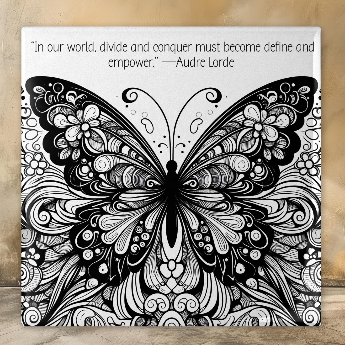 Inspirational Art | Define and Empower Audre Lorde Quote | Motivational  Wall Decor | Activist | Social Justice | Butterfly Ceramic Tile Art