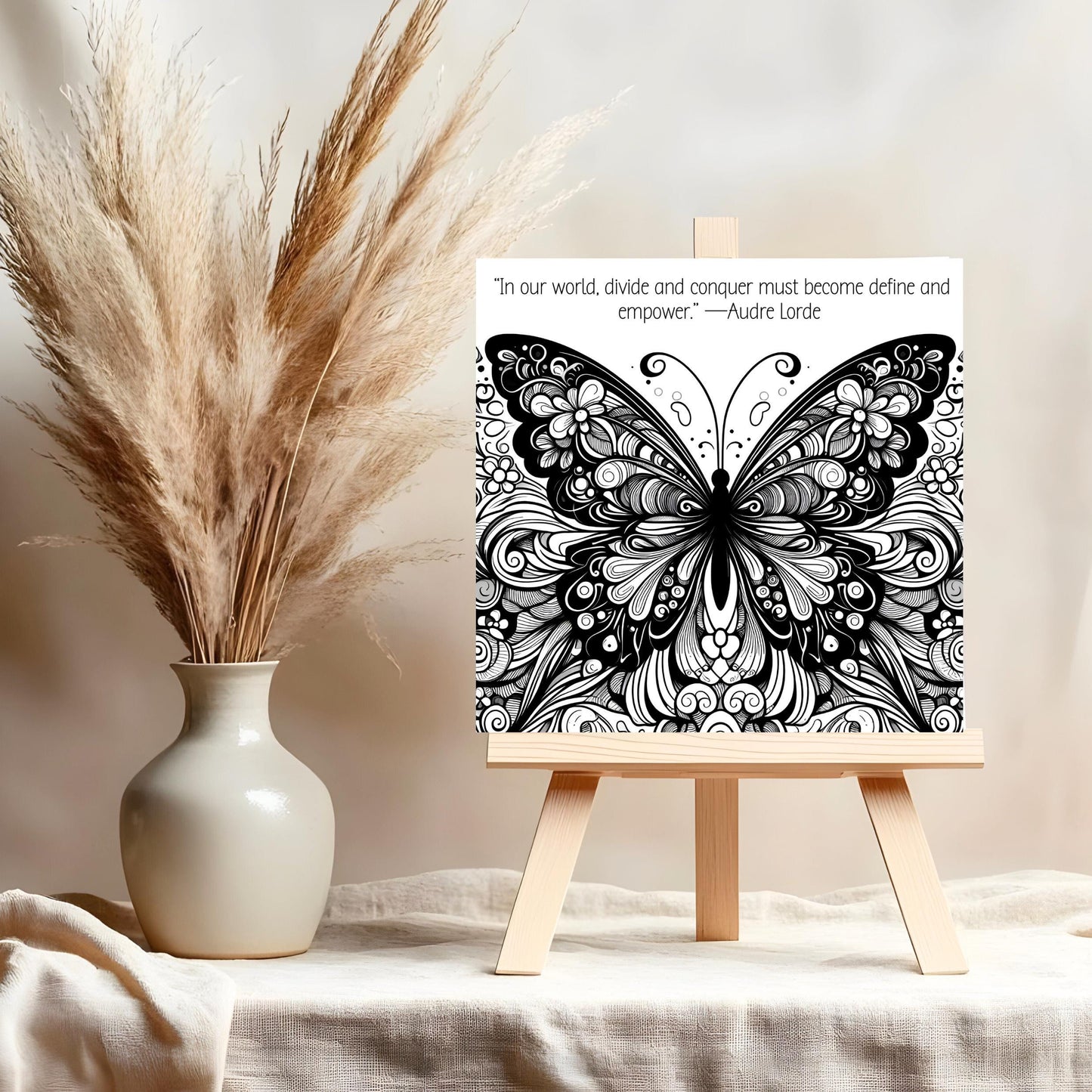 Inspirational Art | Define and Empower Audre Lorde Quote | Motivational  Wall Decor | Activist | Social Justice | Butterfly Ceramic Tile Art
