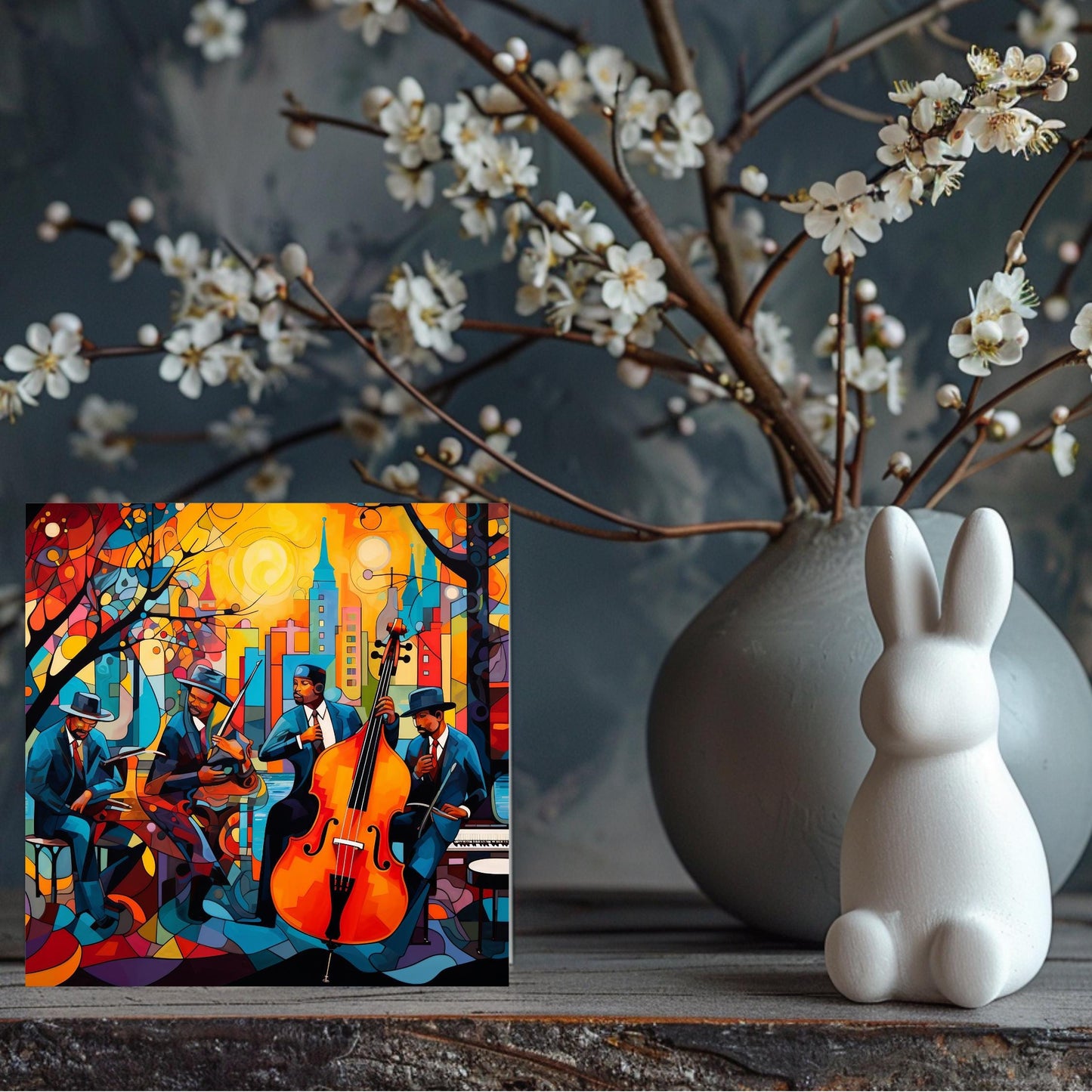 Abstract Jazz Band Ceramic Tile, Musician Prints, African Wall Art Prints, Abstract Modern Wall Art Prints, Jazz Prints, Abstract Jazz Band