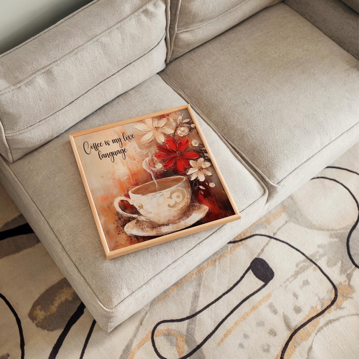 Coffee is My Love Language Ceramic Tile - Beautiful Handcrafted Art for Kitchen Spaces - Ideal Gift for Coffee Enthusiasts - Coffee #1