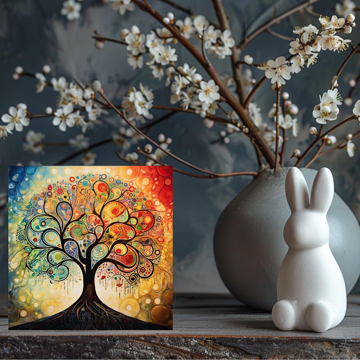 Tree of Life Ceramic Tile, Art Deco Home Decor, Stunning Wall Accent for Nature Lovers, Unique Gift for Housewarming