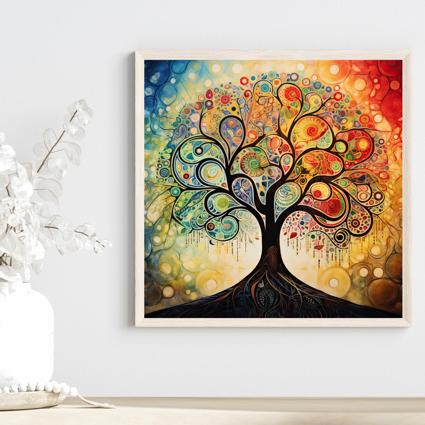 Tree of Life Ceramic Tile, Art Deco Home Decor, Stunning Wall Accent for Nature Lovers, Unique Gift for Housewarming