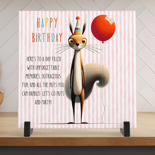 Quirky Birthday Greeting Ceramic Tile | Whimsical Friend Birthday Gift | Personalized Gift | Funny Birthday Gift