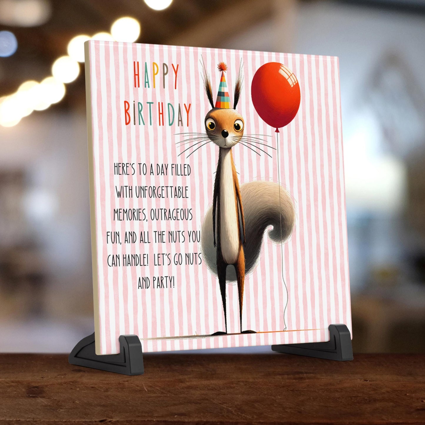 Quirky Birthday Greeting Ceramic Tile | Whimsical Friend Birthday Gift | Personalized Gift | Funny Birthday Gift