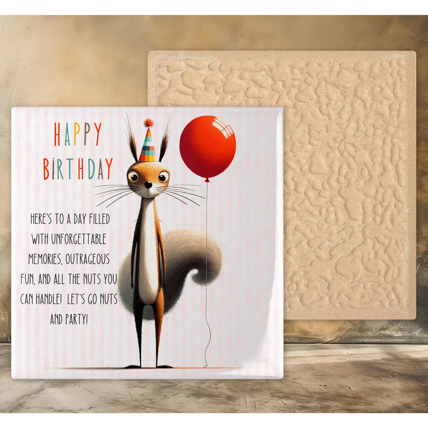 Quirky Birthday Greeting Ceramic Tile | Whimsical Friend Birthday Gift | Personalized Gift | Funny Birthday Gift