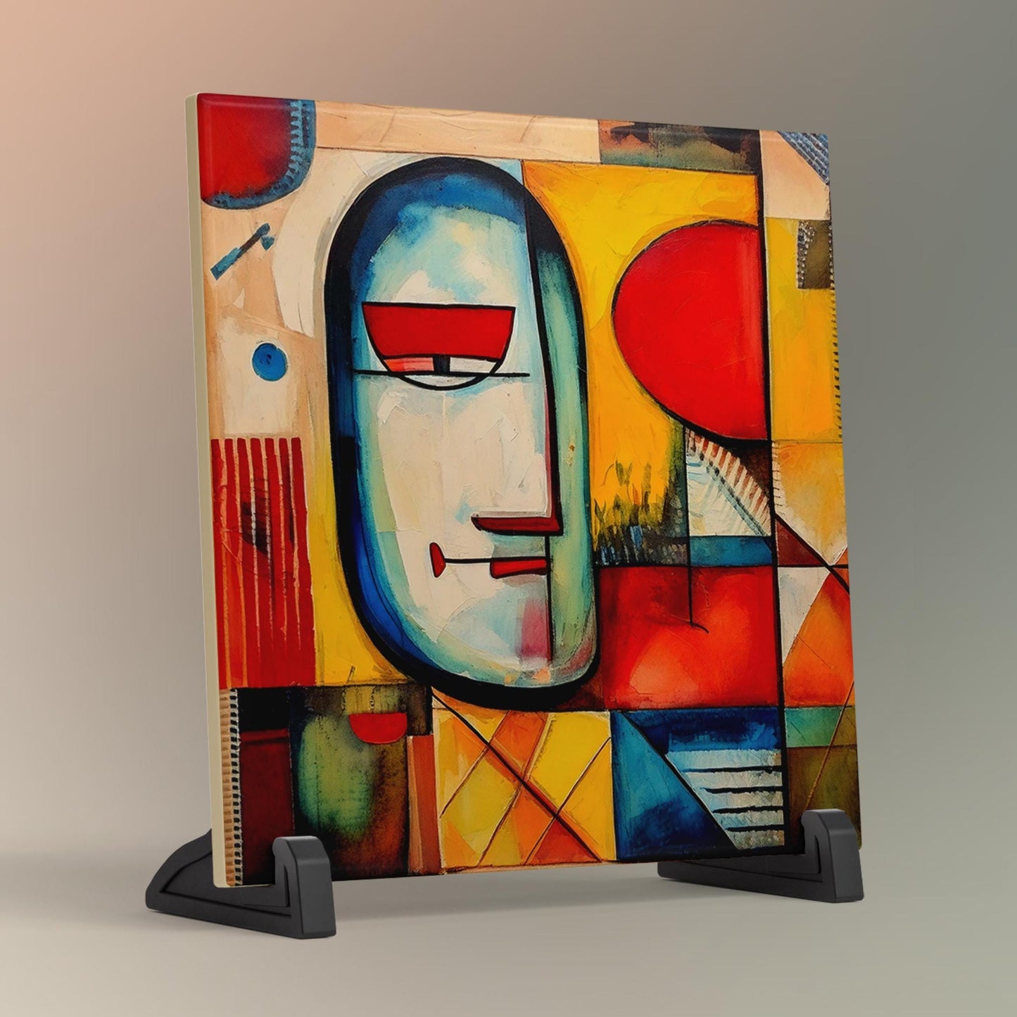 Abstract Art Print Ceramic Tile, Modern Home Decor, Minimalist Abstract, Contemporary Art, Unique Wall Art