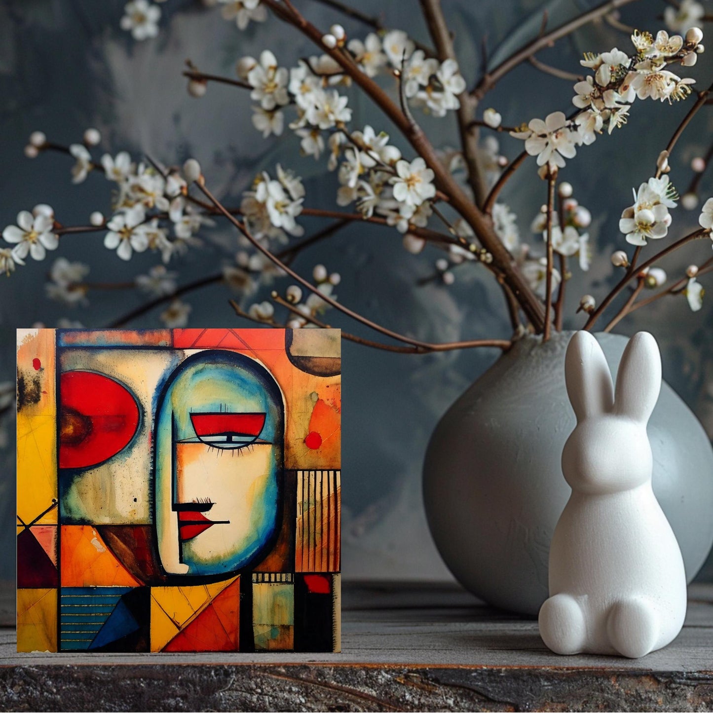 Abstract Art Print Ceramic Tile, Modern Home Decor, Minimalist Abstract, Contemporary Art, Unique Wall Art - V2