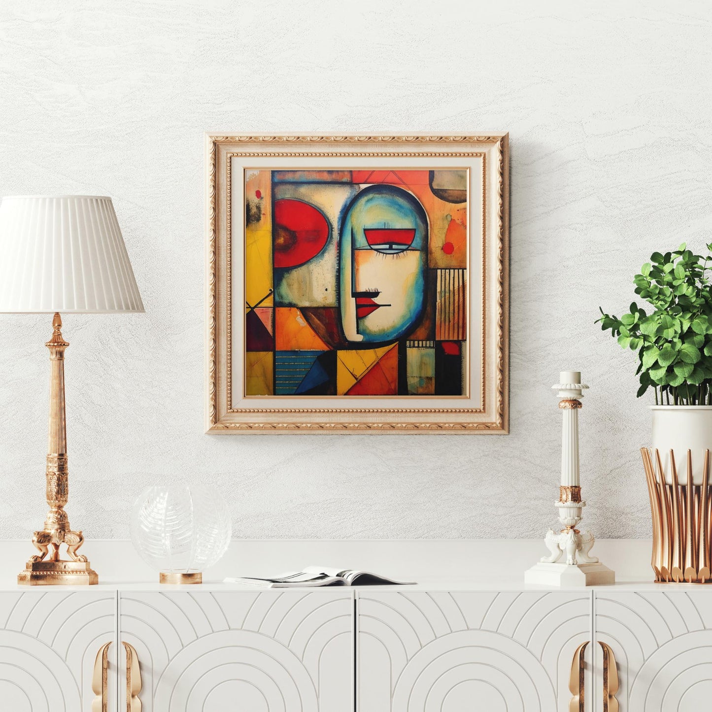 Abstract Art Print Ceramic Tile, Modern Home Decor, Minimalist Abstract, Contemporary Art, Unique Wall Art - V2
