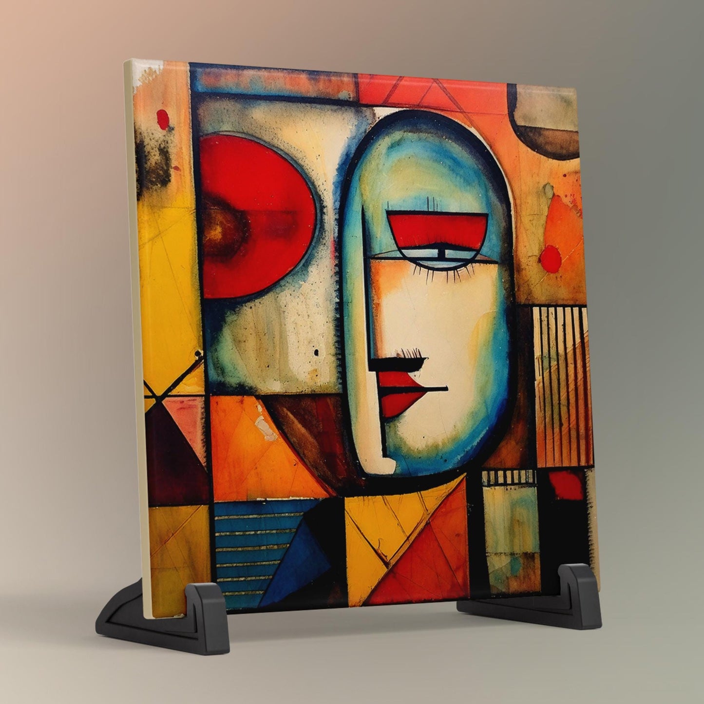 Abstract Art Print Ceramic Tile, Modern Home Decor, Minimalist Abstract, Contemporary Art, Unique Wall Art - V2