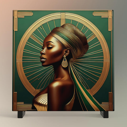 Art Nouveau Black Woman Art, Ceramic Tile, African Queen, African American Woman, Black Wall Art, Beautiful Home Decor - Unique Gift for Her