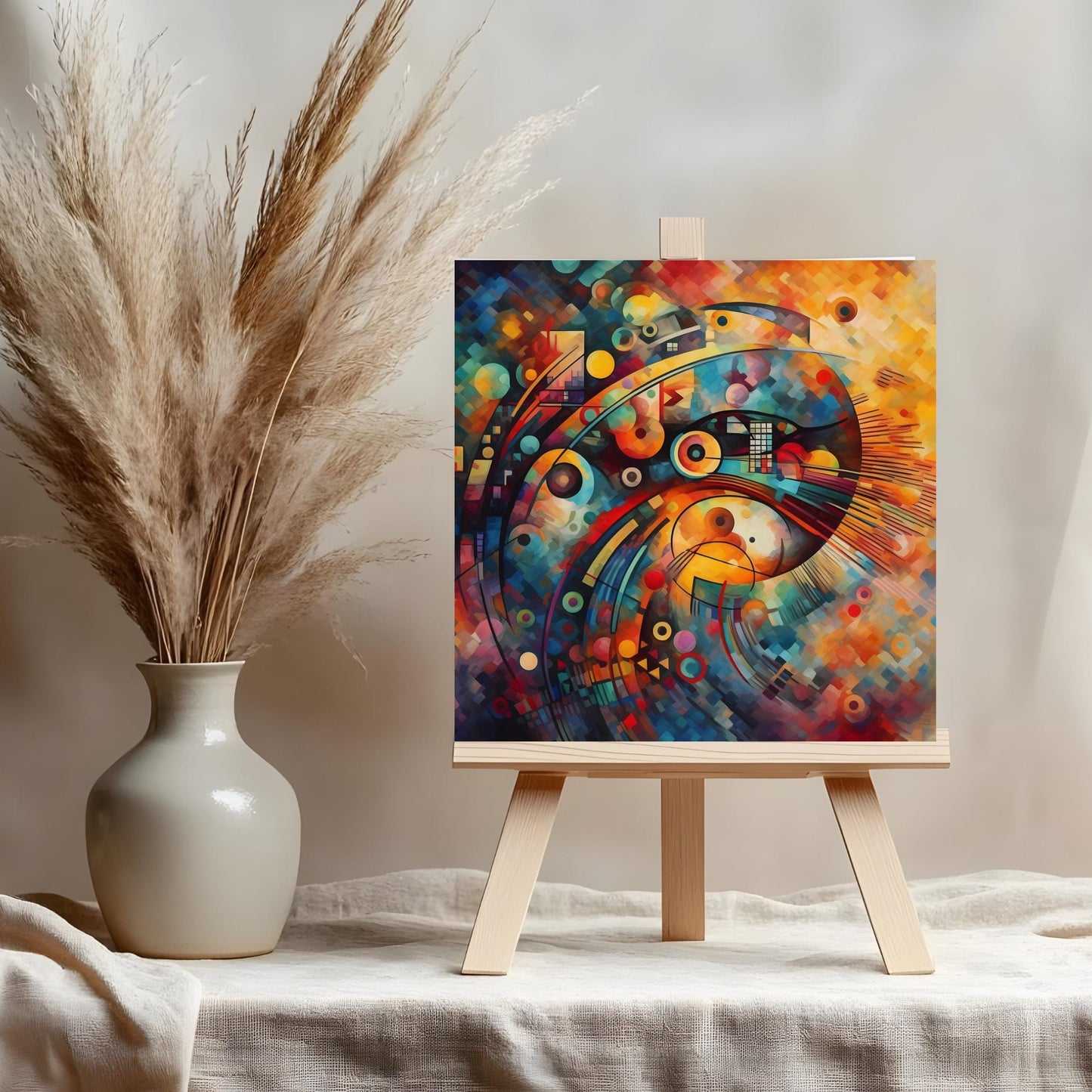Modern Art Ceramic Tile, Abstract Wall Hanging Art for Unique Home Decor, Perfect Gift for Art Lovers