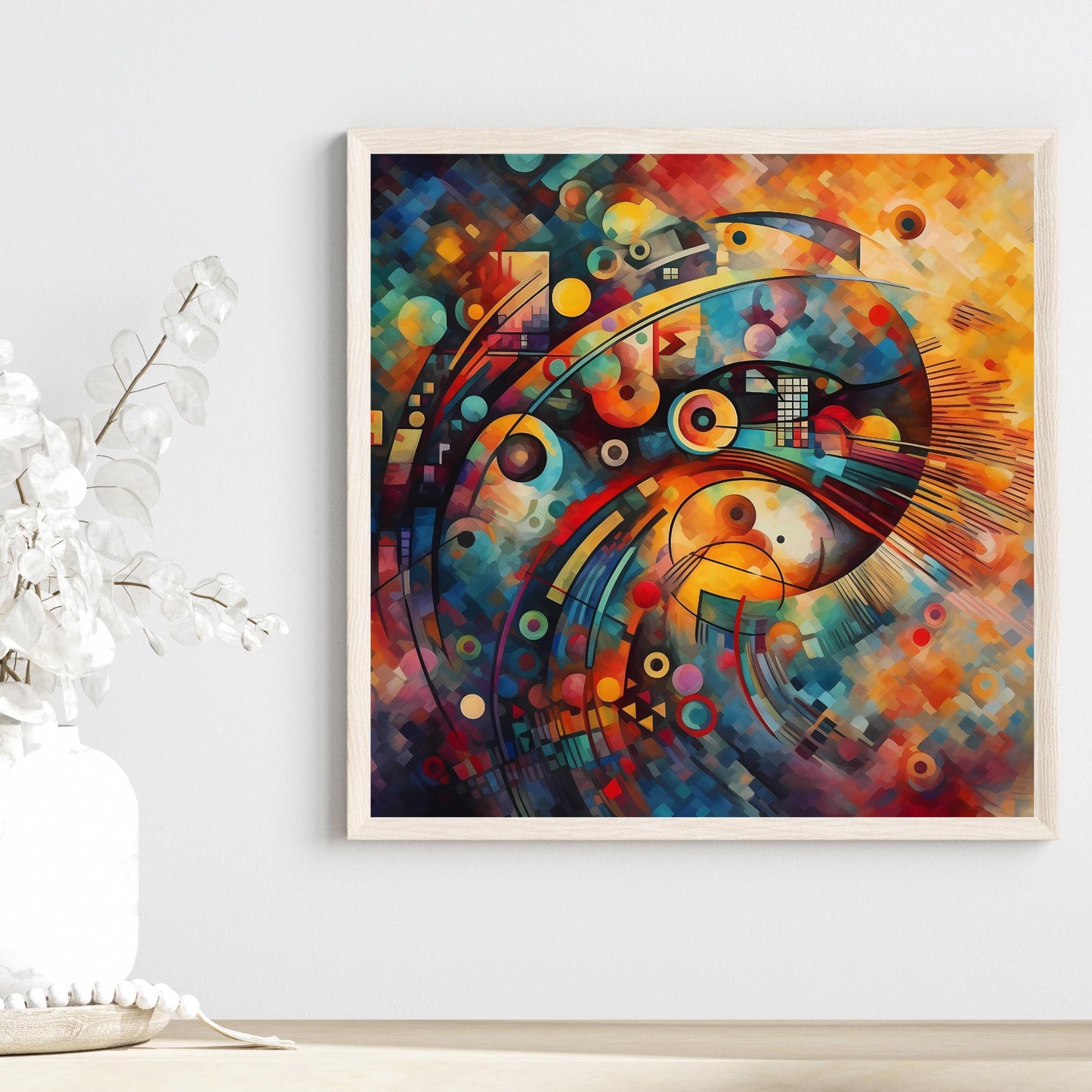 Modern Art Ceramic Tile, Abstract Wall Hanging Art for Unique Home Decor, Perfect Gift for Art Lovers