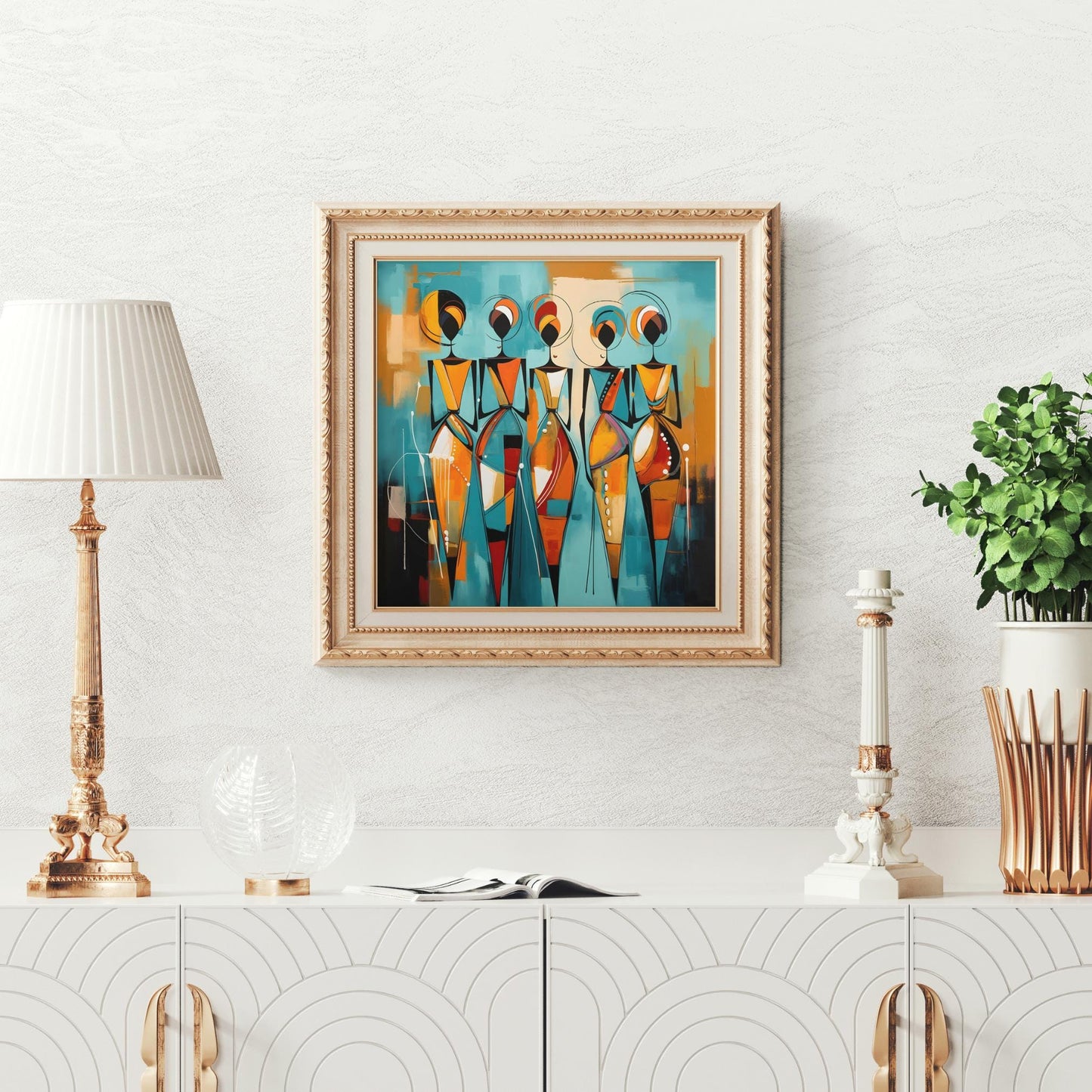 Abstract African Print  - Ceramic Art Tile - Stunning Minimalist African Print  - Decorative Wall Hanging - Black Art - Home Decor
