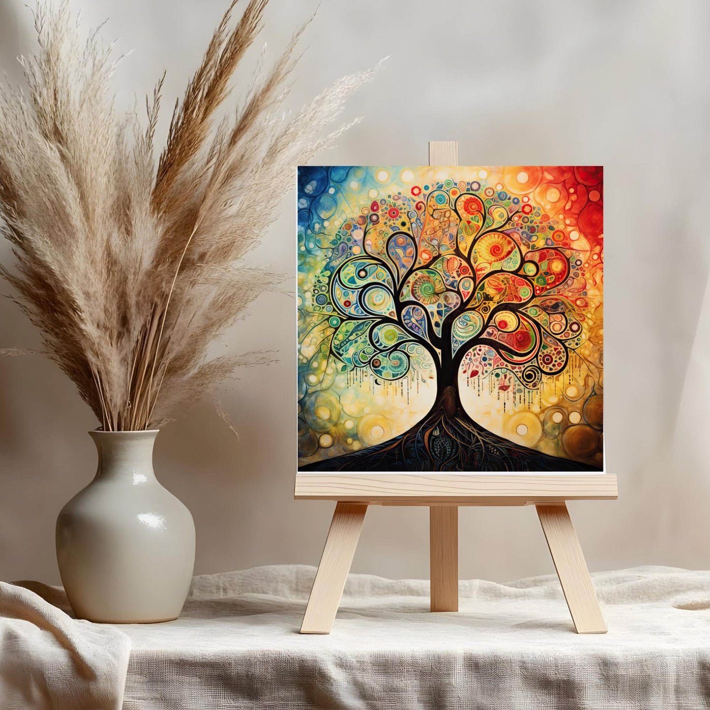 Tree of Life Ceramic Tile, Art Deco Home Decor, Stunning Wall Accent for Nature Lovers, Unique Gift for Housewarming