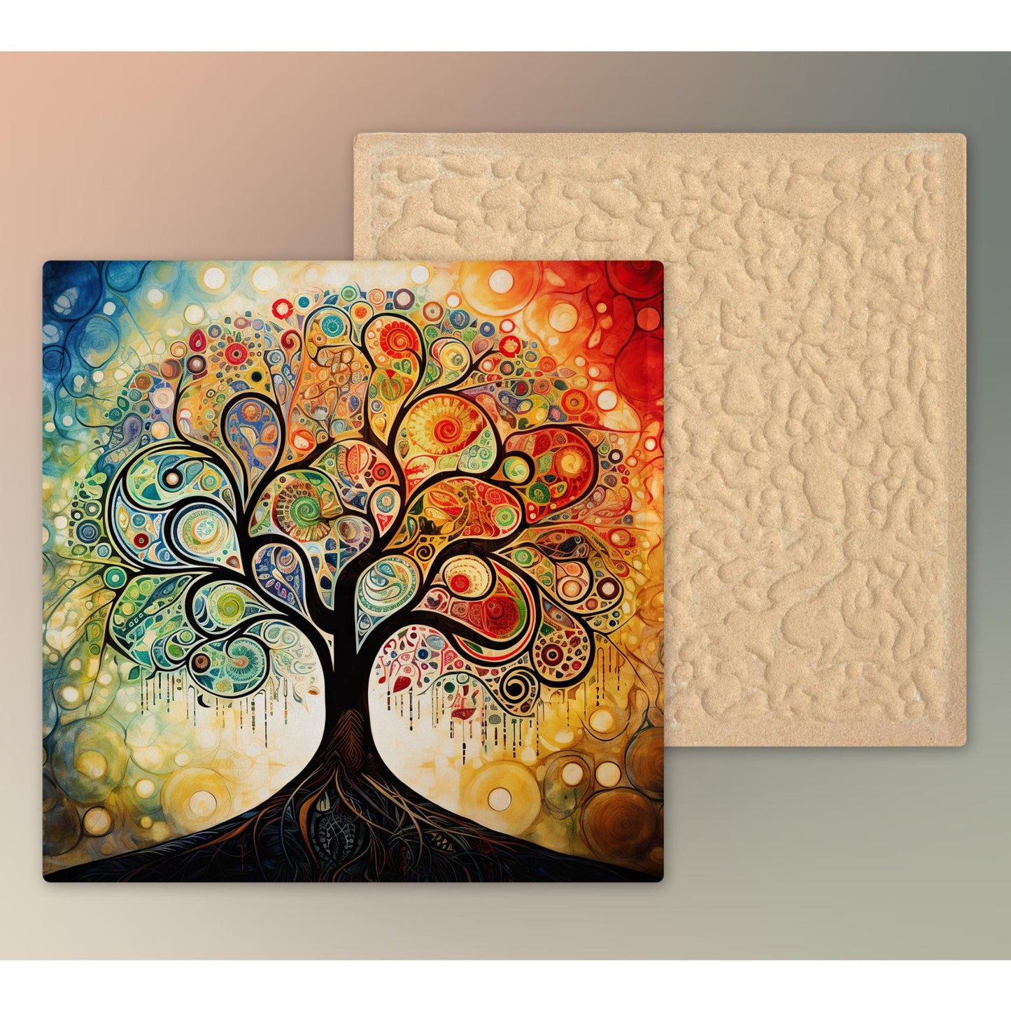 Tree of Life Ceramic Tile, Art Deco Home Decor, Stunning Wall Accent for Nature Lovers, Unique Gift for Housewarming
