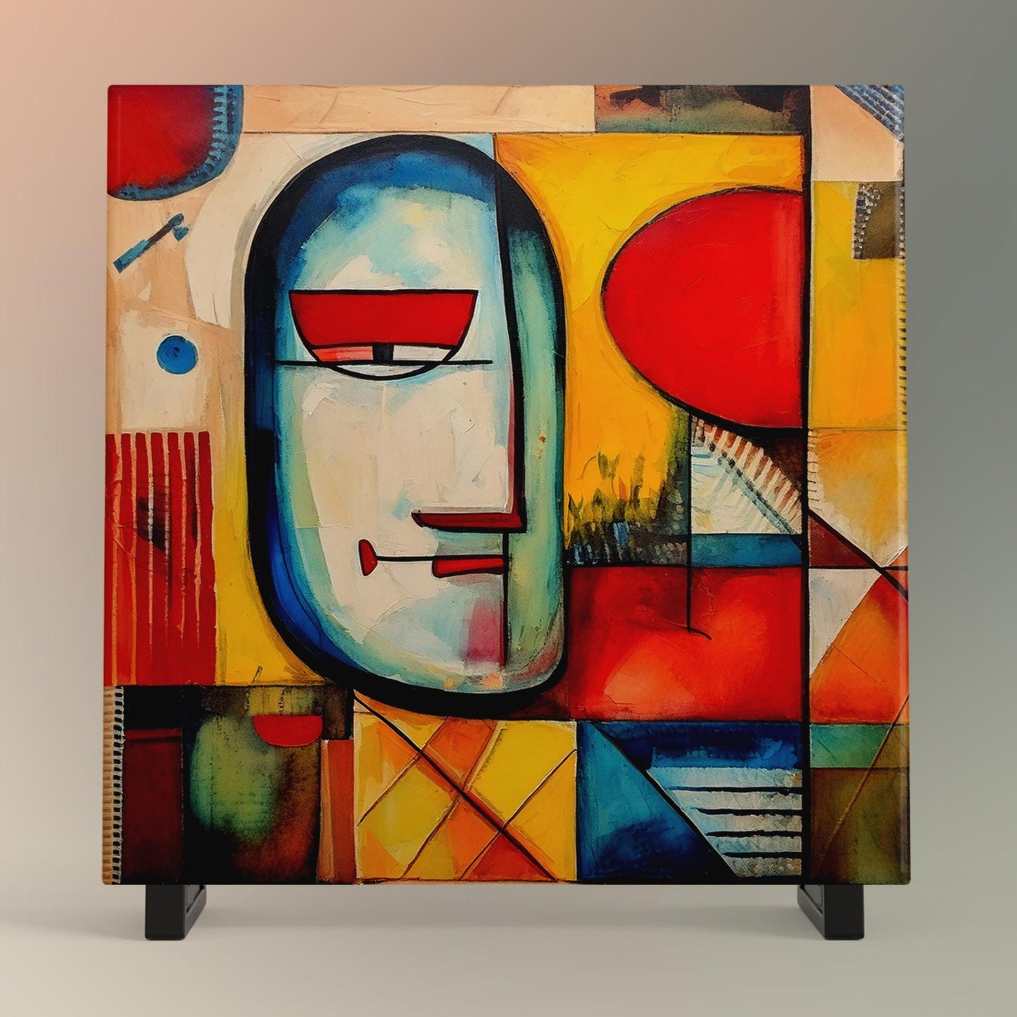 Abstract Art Print Ceramic Tile, Modern Home Decor, Minimalist Abstract, Contemporary Art, Unique Wall Art