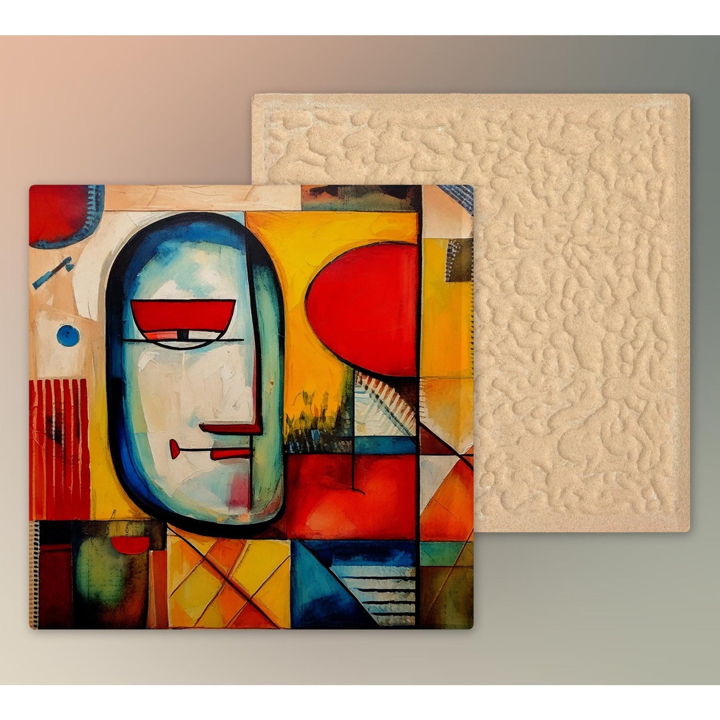 Abstract Art Print Ceramic Tile, Modern Home Decor, Minimalist Abstract, Contemporary Art, Unique Wall Art