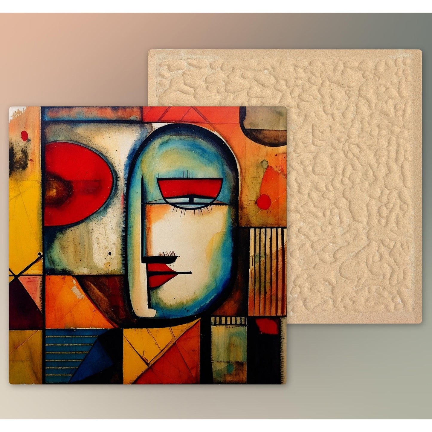 Abstract Art Print Ceramic Tile, Modern Home Decor, Minimalist Abstract, Contemporary Art, Unique Wall Art - V2