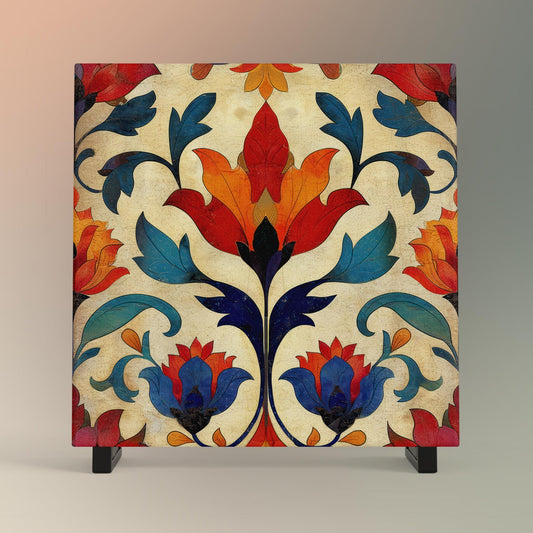 Floral Ceramic Tile - Exquisite Moroccan Flower Art for Stylish Wall Decor - Gallery Wall Art - Mediterranean Tile Art