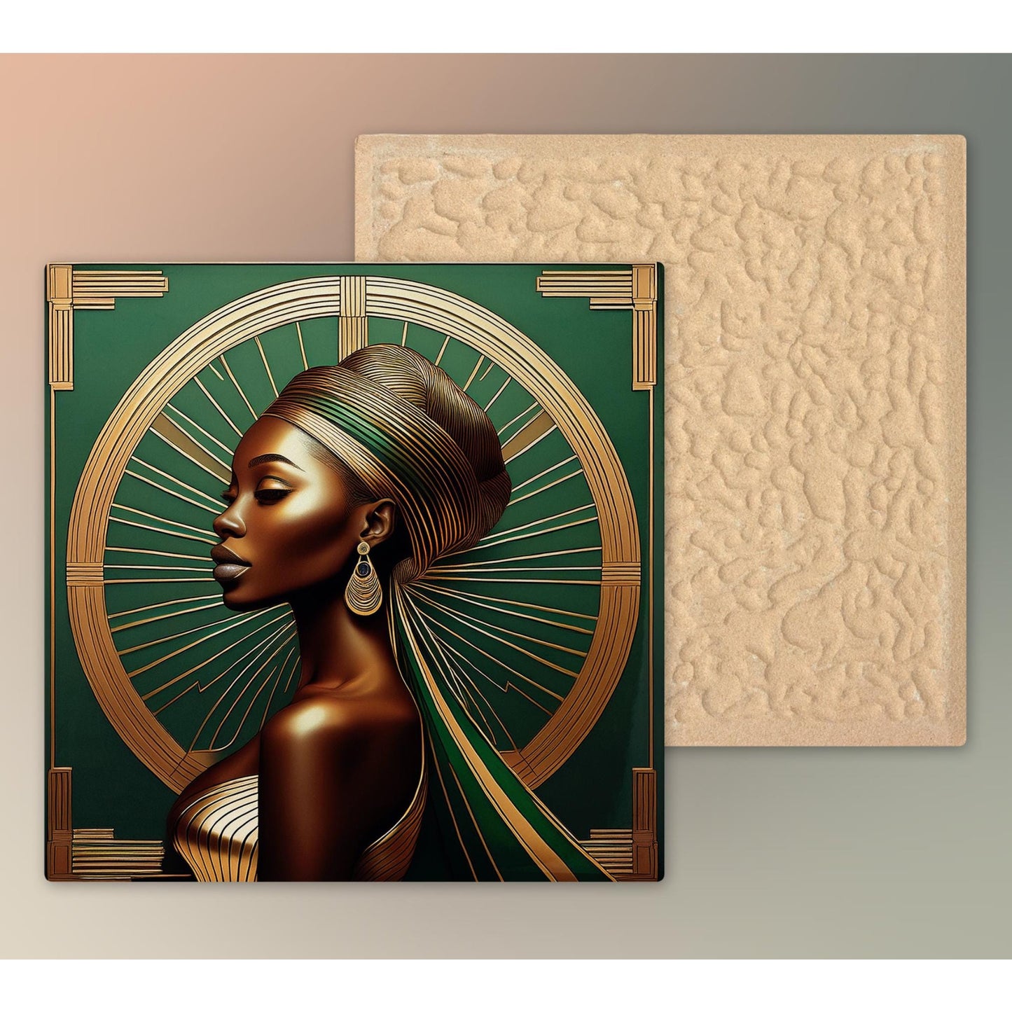 Art Nouveau Black Woman Art, Ceramic Tile, African Queen, African American Woman, Black Wall Art, Beautiful Home Decor - Unique Gift for Her