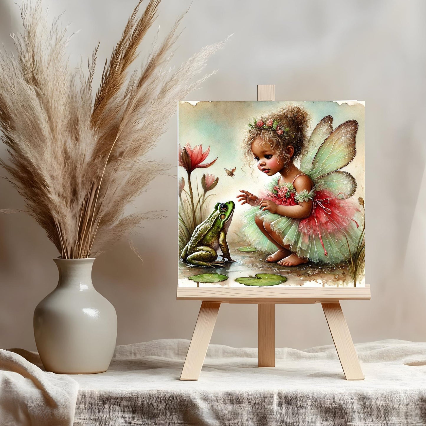 Adorable Fairy Princess Ceramic Tile | Whimsical Nursery Decor for Children's Room | Perfect Baby Shower Gift