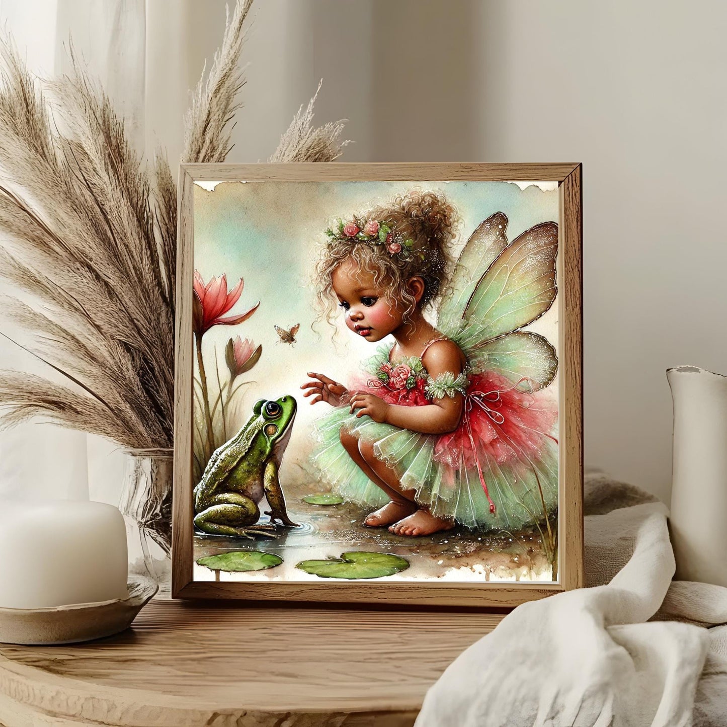 Adorable Fairy Princess Ceramic Tile | Whimsical Nursery Decor for Children's Room | Perfect Baby Shower Gift